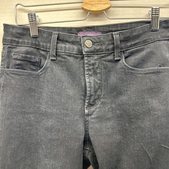 NYDJ Women's Black Original Slimming Fit Bootcut Rhinestones Back Pocket Size 6P - Picture 2 of 8